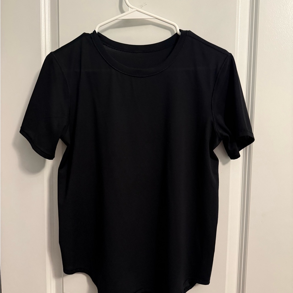 Lululemon black Short Sleeve T-Shirt “High Neck Running and Training T-Shirt”
